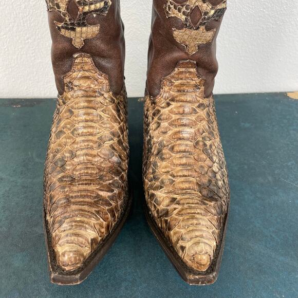 Cowboy Pro Western Snake Boots Brown Leather Men\'s 6.5 main image 12